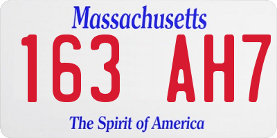MA license plate 163AH7