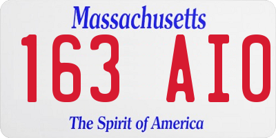 MA license plate 163AI0