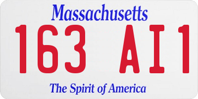 MA license plate 163AI1