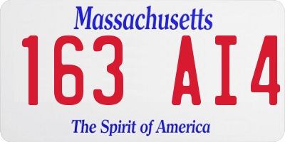 MA license plate 163AI4