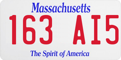 MA license plate 163AI5