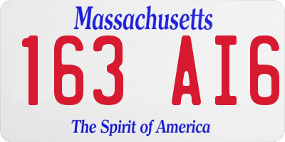 MA license plate 163AI6