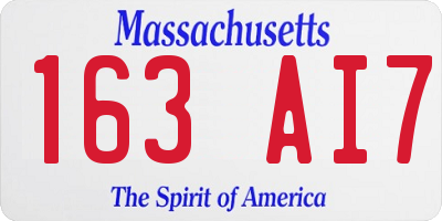 MA license plate 163AI7