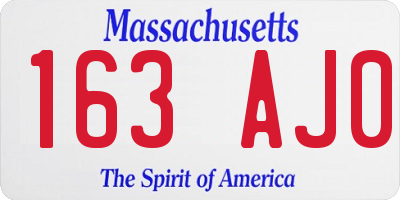 MA license plate 163AJ0