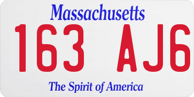 MA license plate 163AJ6