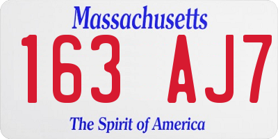 MA license plate 163AJ7
