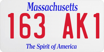 MA license plate 163AK1