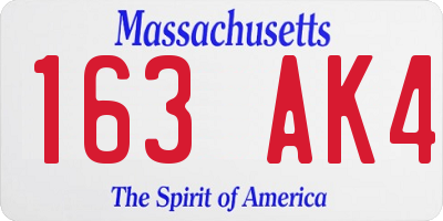 MA license plate 163AK4