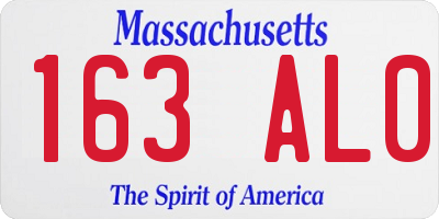 MA license plate 163AL0