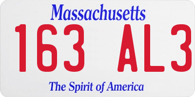 MA license plate 163AL3