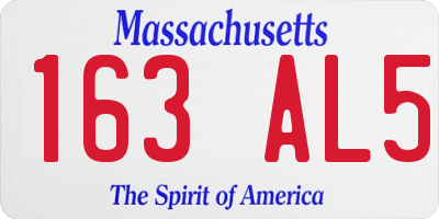 MA license plate 163AL5