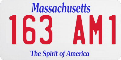 MA license plate 163AM1