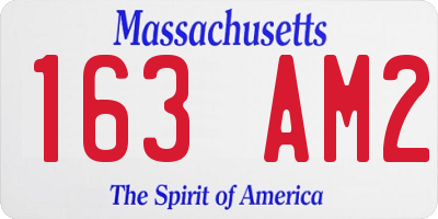 MA license plate 163AM2