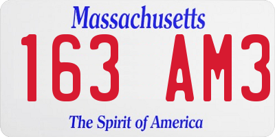 MA license plate 163AM3