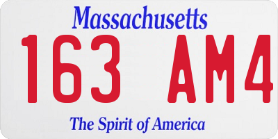 MA license plate 163AM4