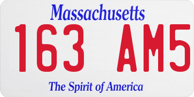MA license plate 163AM5