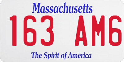 MA license plate 163AM6