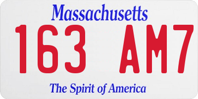 MA license plate 163AM7