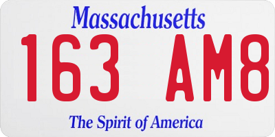 MA license plate 163AM8