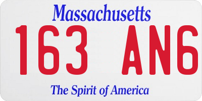 MA license plate 163AN6