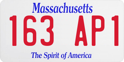 MA license plate 163AP1