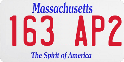 MA license plate 163AP2
