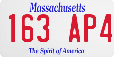 MA license plate 163AP4