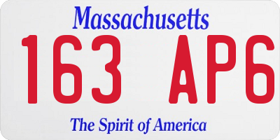 MA license plate 163AP6