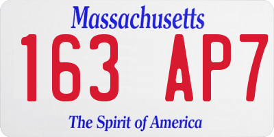 MA license plate 163AP7