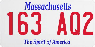 MA license plate 163AQ2