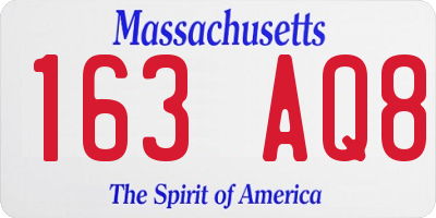 MA license plate 163AQ8