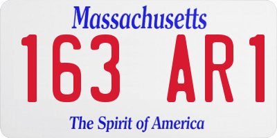 MA license plate 163AR1