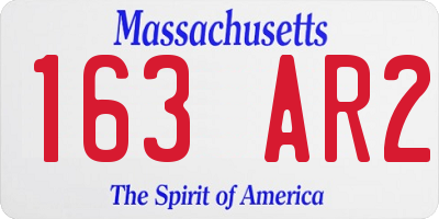 MA license plate 163AR2