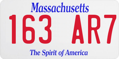 MA license plate 163AR7