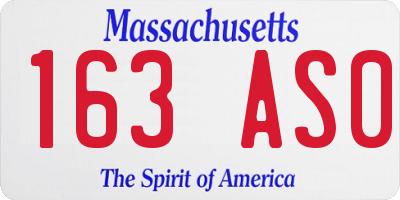 MA license plate 163AS0