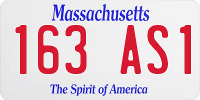MA license plate 163AS1
