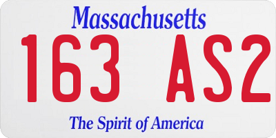 MA license plate 163AS2