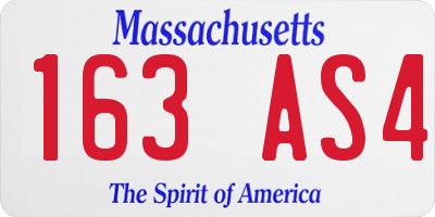 MA license plate 163AS4