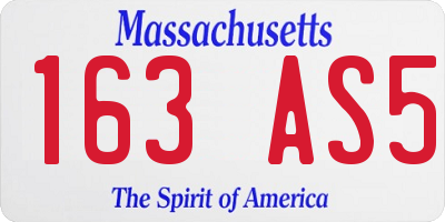 MA license plate 163AS5