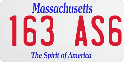 MA license plate 163AS6