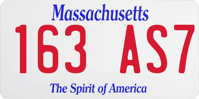 MA license plate 163AS7