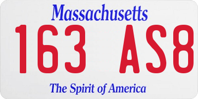 MA license plate 163AS8