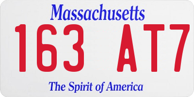 MA license plate 163AT7