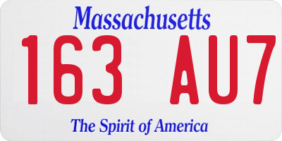 MA license plate 163AU7