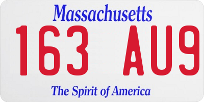MA license plate 163AU9