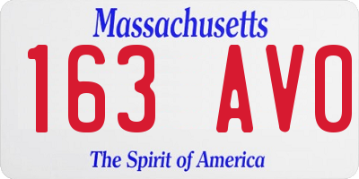 MA license plate 163AV0