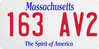 MA license plate 163AV2