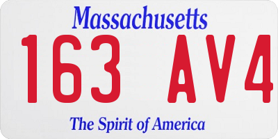 MA license plate 163AV4