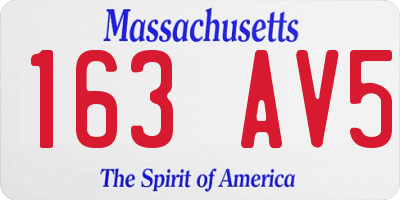 MA license plate 163AV5