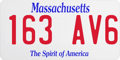 MA license plate 163AV6
